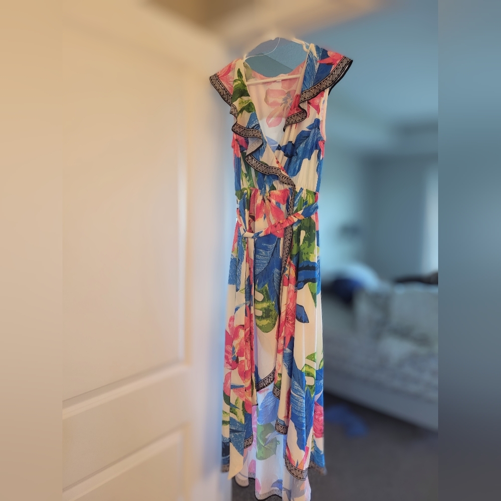 Pink Lilly faux wrap dress